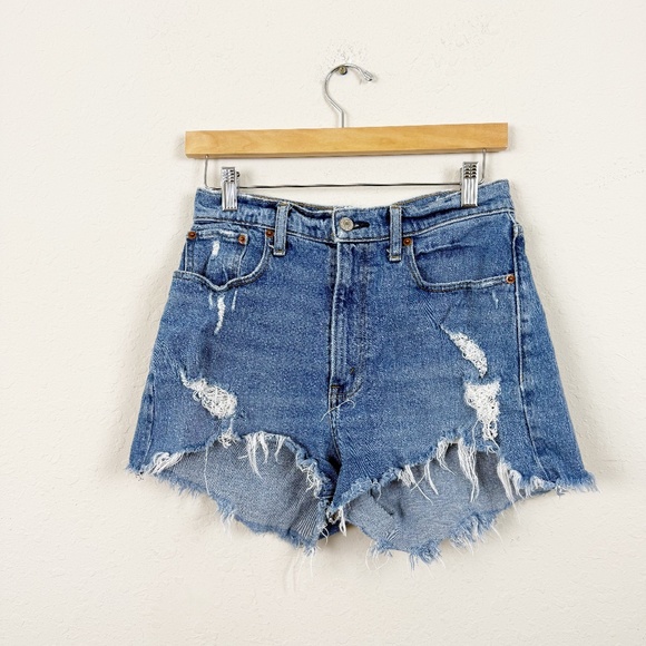 Abercrombie & Fitch The Mom High Rise Curve Love Shorts Size 6 - Picture 1 of 5